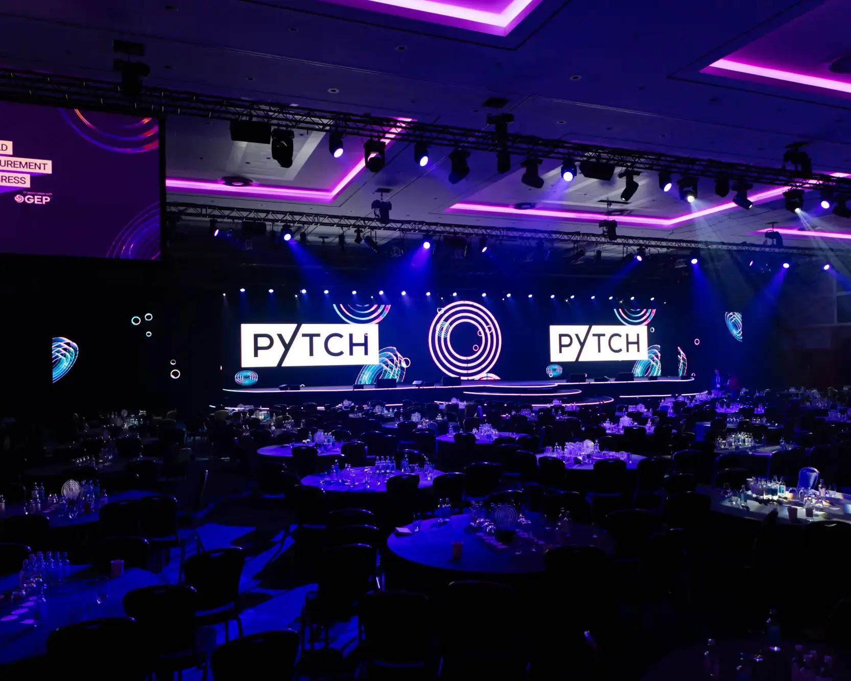 Premier Live AV production for WPC at WPC Awards - stage and set build