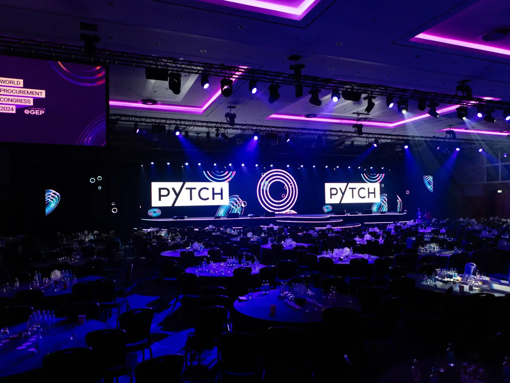 Premier Live AV production for WPC at WPC Awards - stage and set build