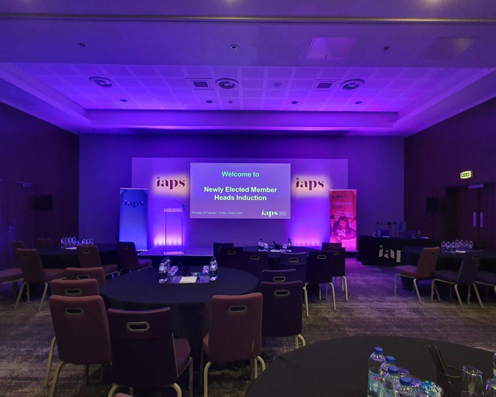 Premier Live AV production for Independent Association of Prep Schools (IAPS) at Various UK locations - stage and set build