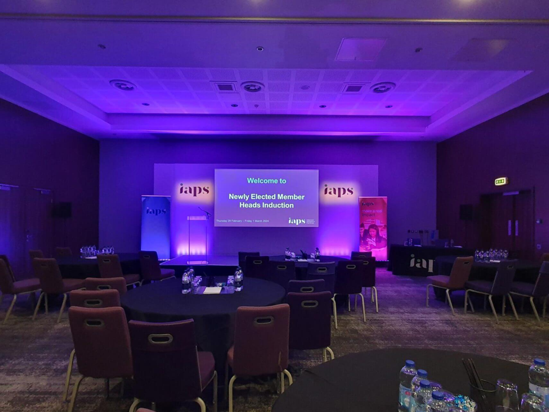 Premier Live AV production for Independent Association of Prep Schools (IAPS) at Various UK locations - stage and set build