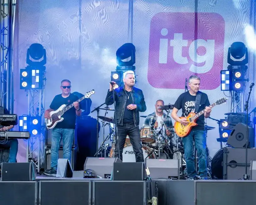 Premier Live AV production for Inspired Thinking Group (ITG) at Hatton Country World Event Field - venue setup