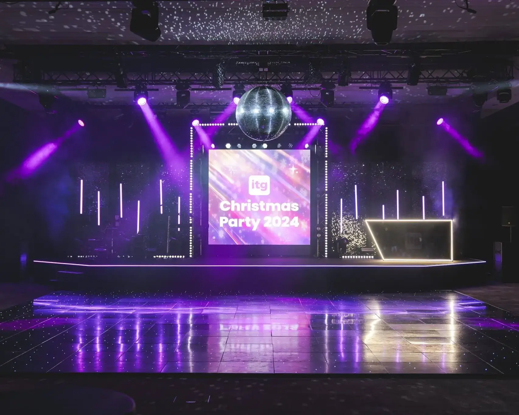Premier Live AV production for Full-Service Transformation of The VOX for a Corporate Party - audience view
