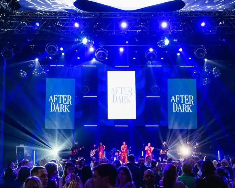 Premier Live AV production for Pizza Express at ICC Birmingham - lighting rig