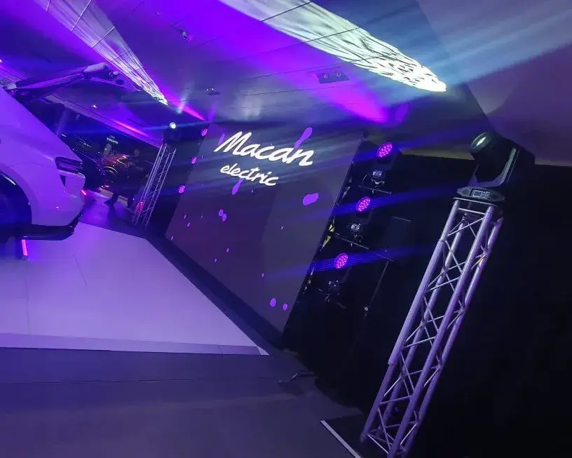 Premier Live AV production for Porsche Solihull at Porsche Centre Solihull - audience view