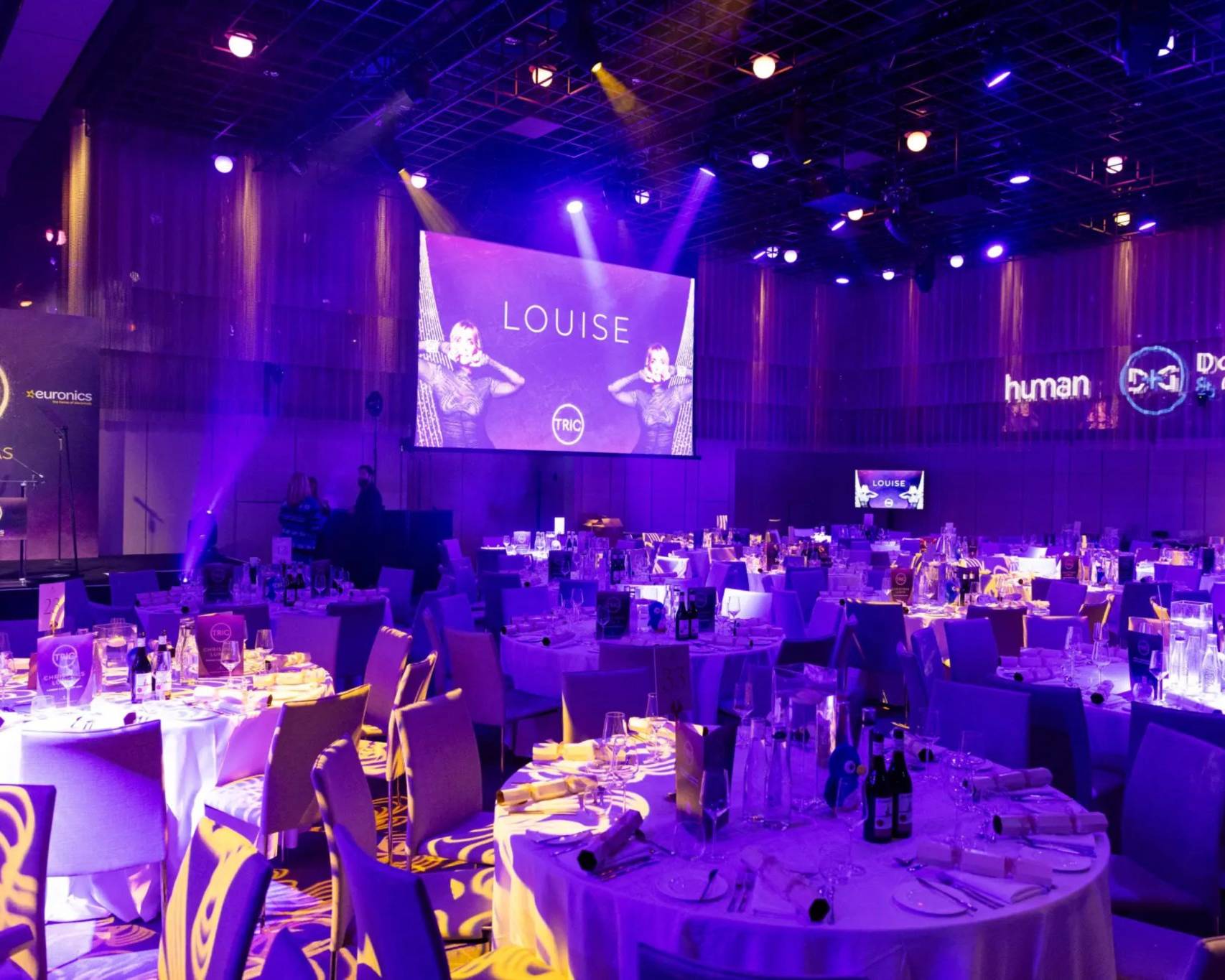 Premier Live AV production for TRIC (The Television and Radio Industry Club) - stage and set build