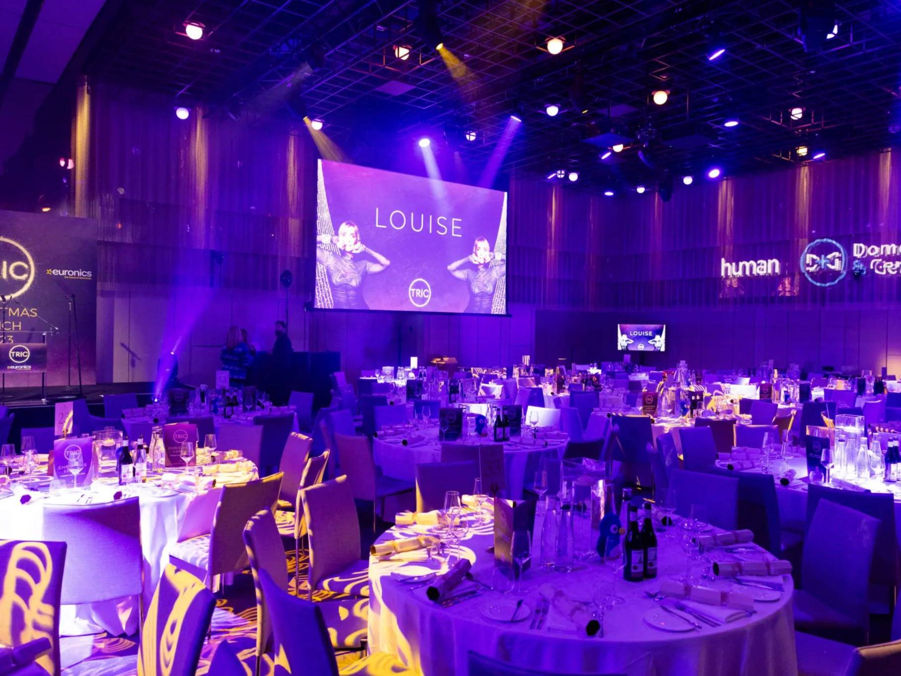 Premier Live AV production for TRIC (The Television and Radio Industry Club) - stage and set build