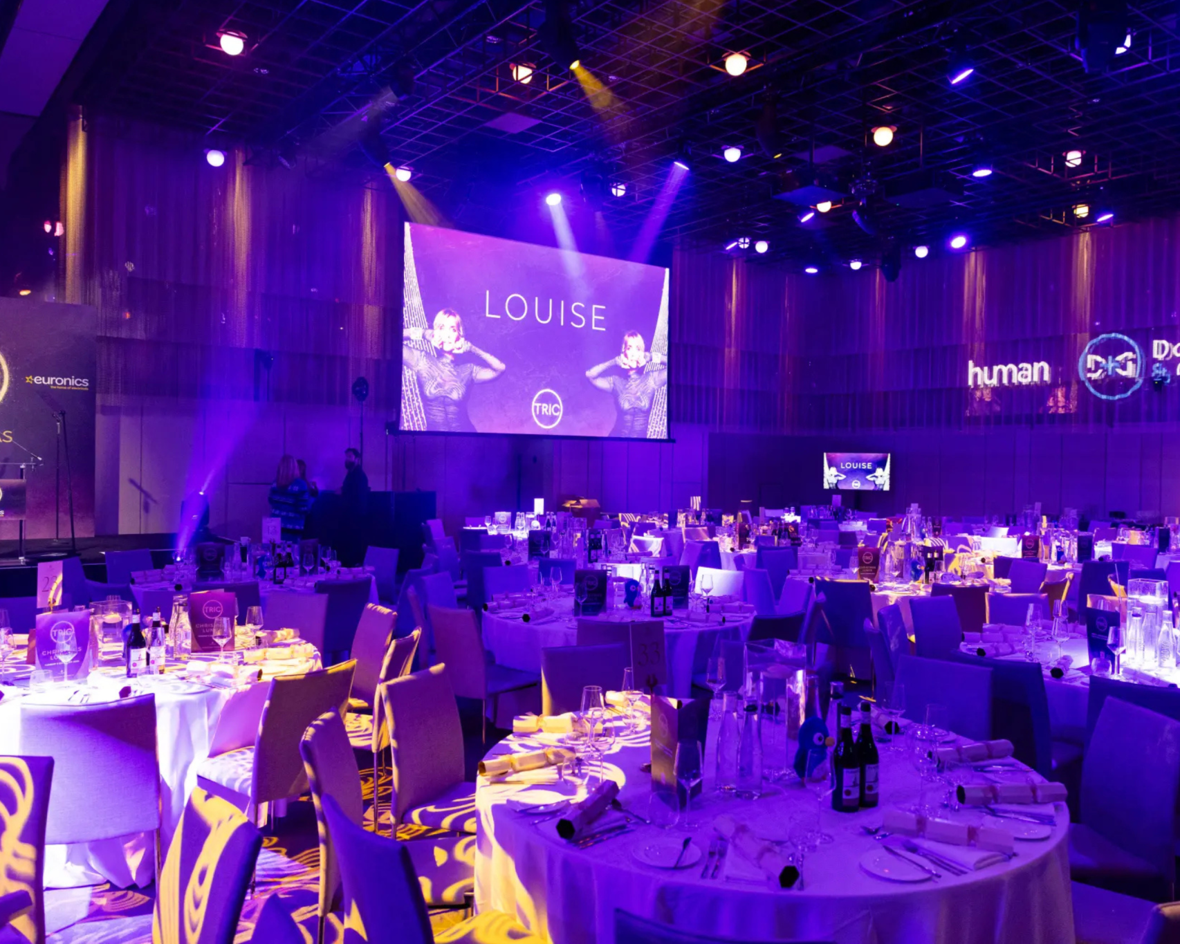 Premier Live AV production for TRIC (The Television and Radio Industry Club) - stage and set build