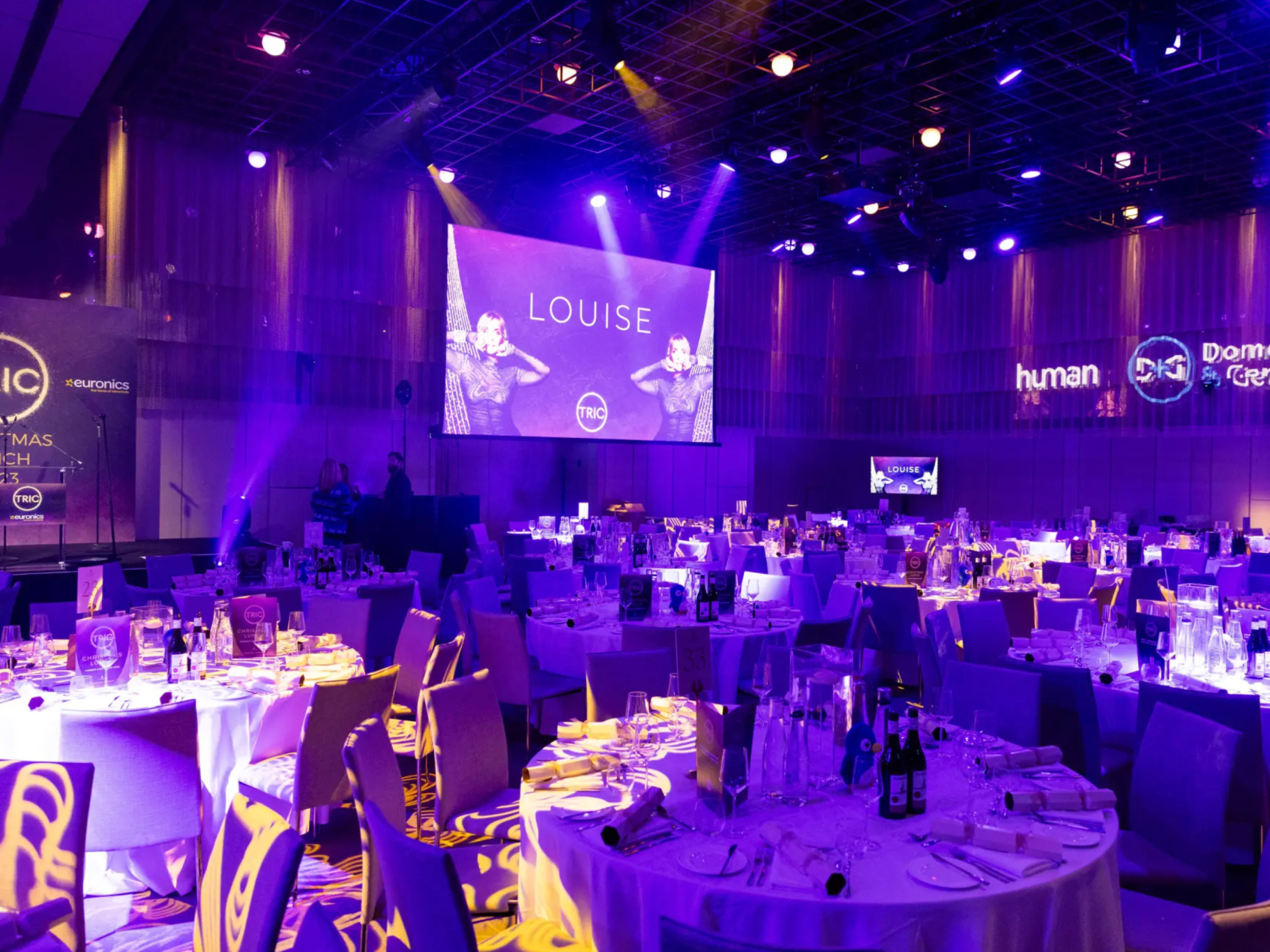 Premier Live AV production for TRIC (The Television and Radio Industry Club) - stage and set build