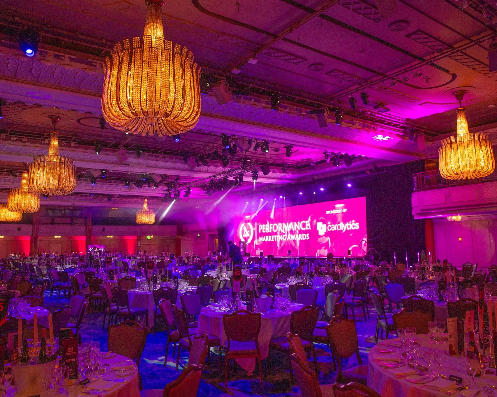 Premier Live AV production for Hello Partner at Grosvenor House Hotel, London - audience view