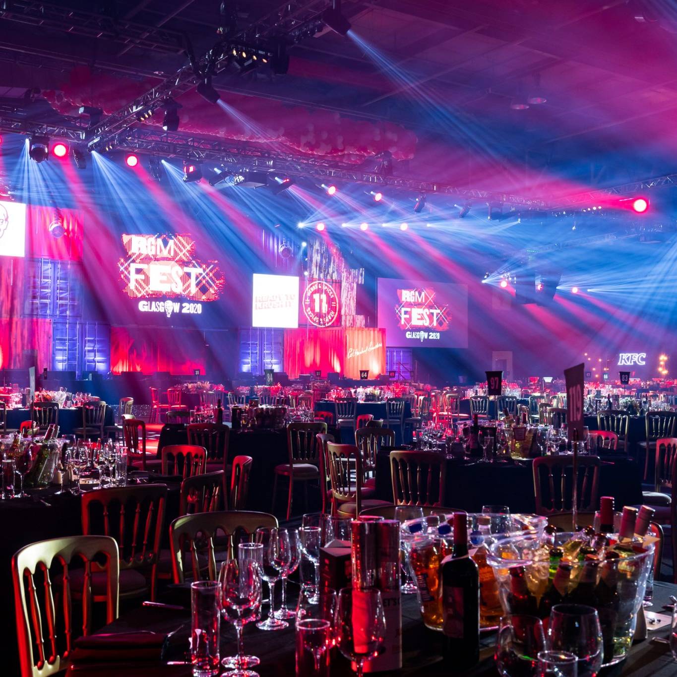 Premier Live AV production for KFC (RGM Fest) at Exhibition Centre Liverpool - screen and video content
