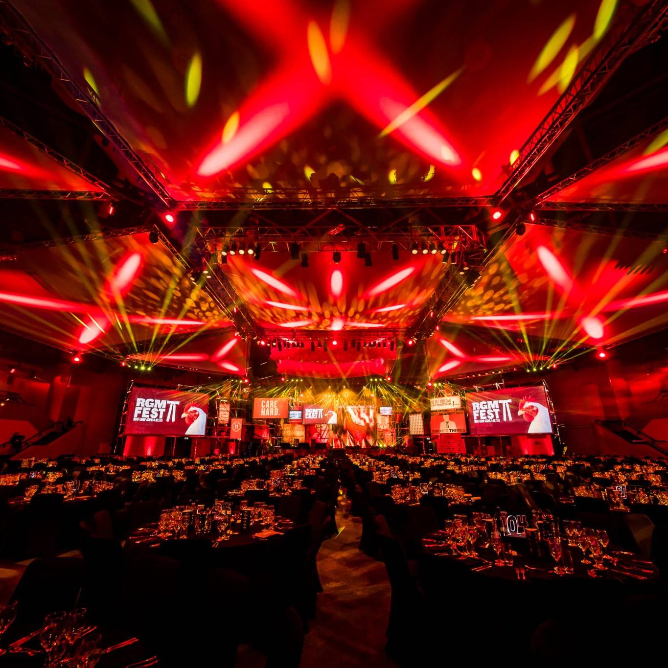 Premier Live AV production for KFC (RGM Fest) at Exhibition Centre Liverpool - technical build